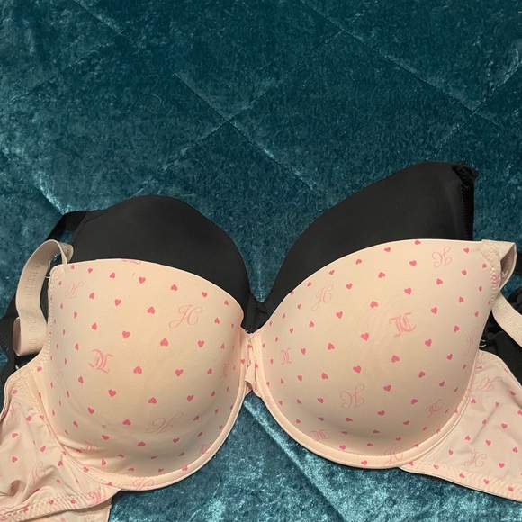 Juicy Couture Cream and Pink Heart Bra - Picture 1 of 3